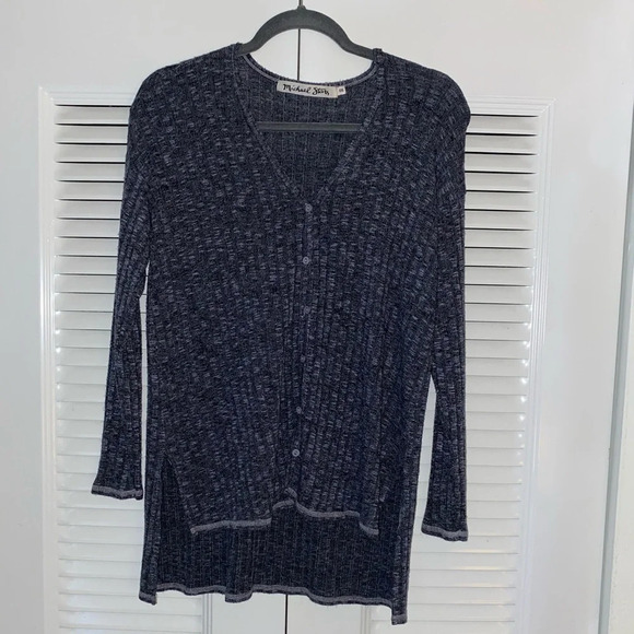 Michael Stars Knit Drop Shoulder Cardigan Sweater - Picture 2 of 10
